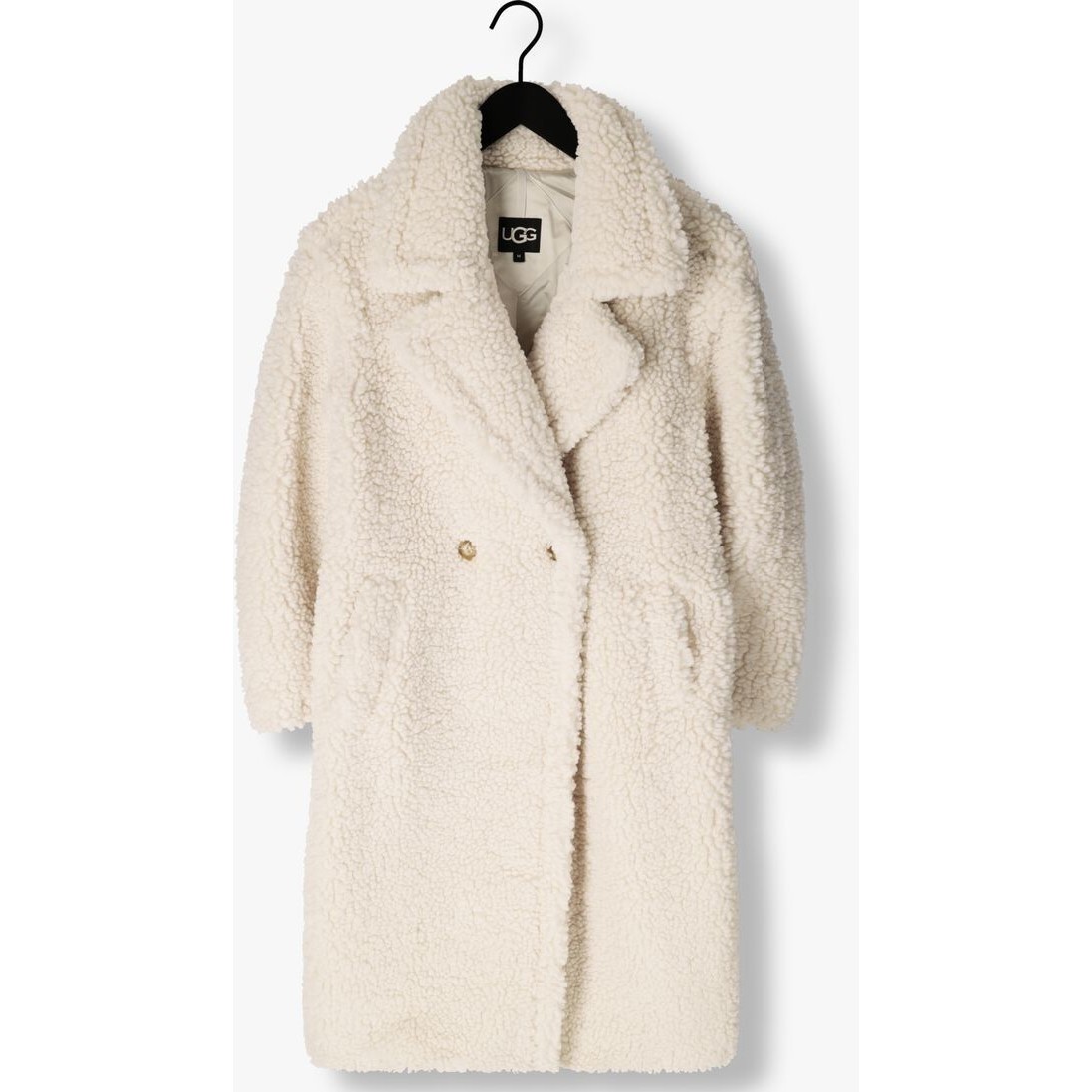 Ugg Women's Size Xl Gertrude Long Teddy Coat Winter White Cozy Jacket New